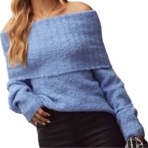 Vici‎ Women’s Loftin Off-Shoulder Blue Sweater Sz L